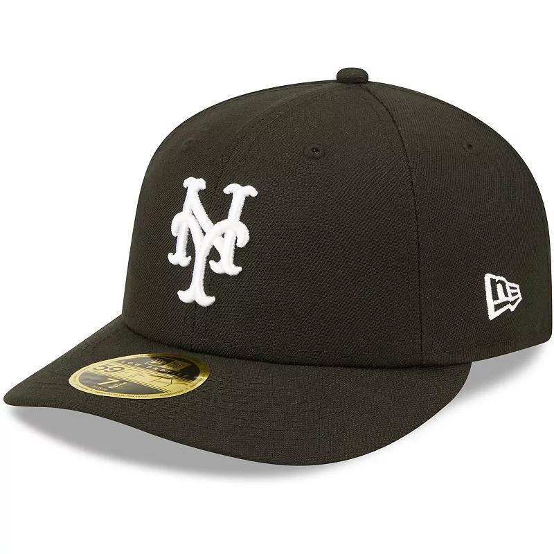 Mens New Era New York Mets Black & White Low Profile 59FIFTY Fitted Hat Product Image