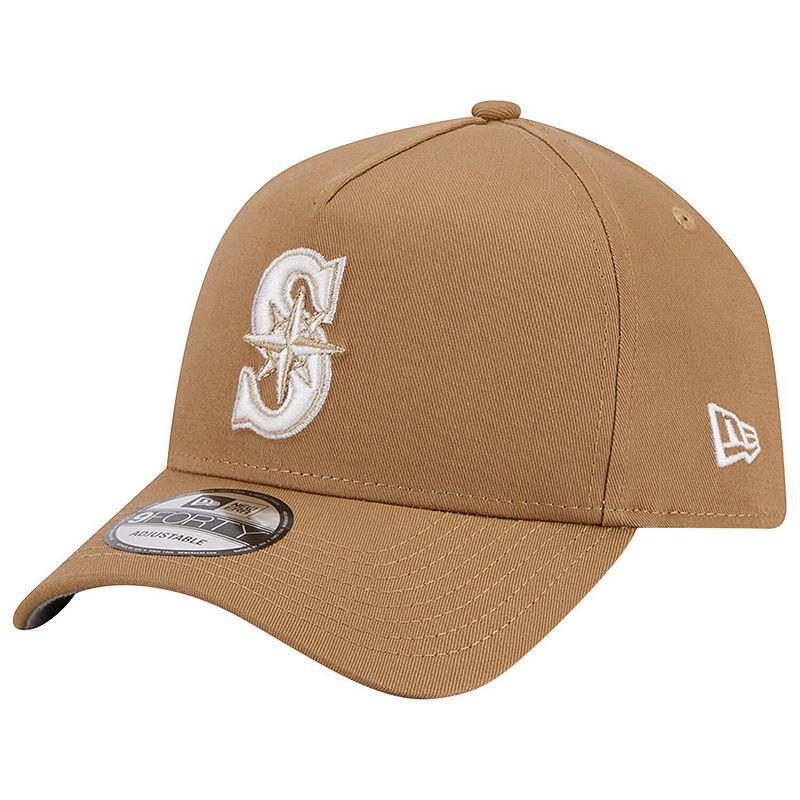 New Era Mens Khaki Seattle Mariners A-Frame 9FORTY Adjustable Hat Product Image