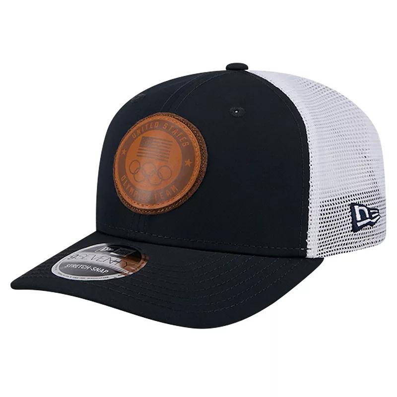 New Era Mens Navy Team Usa Leather Patch 9SEVENTY Stretch Snap Adjustable Hat Product Image