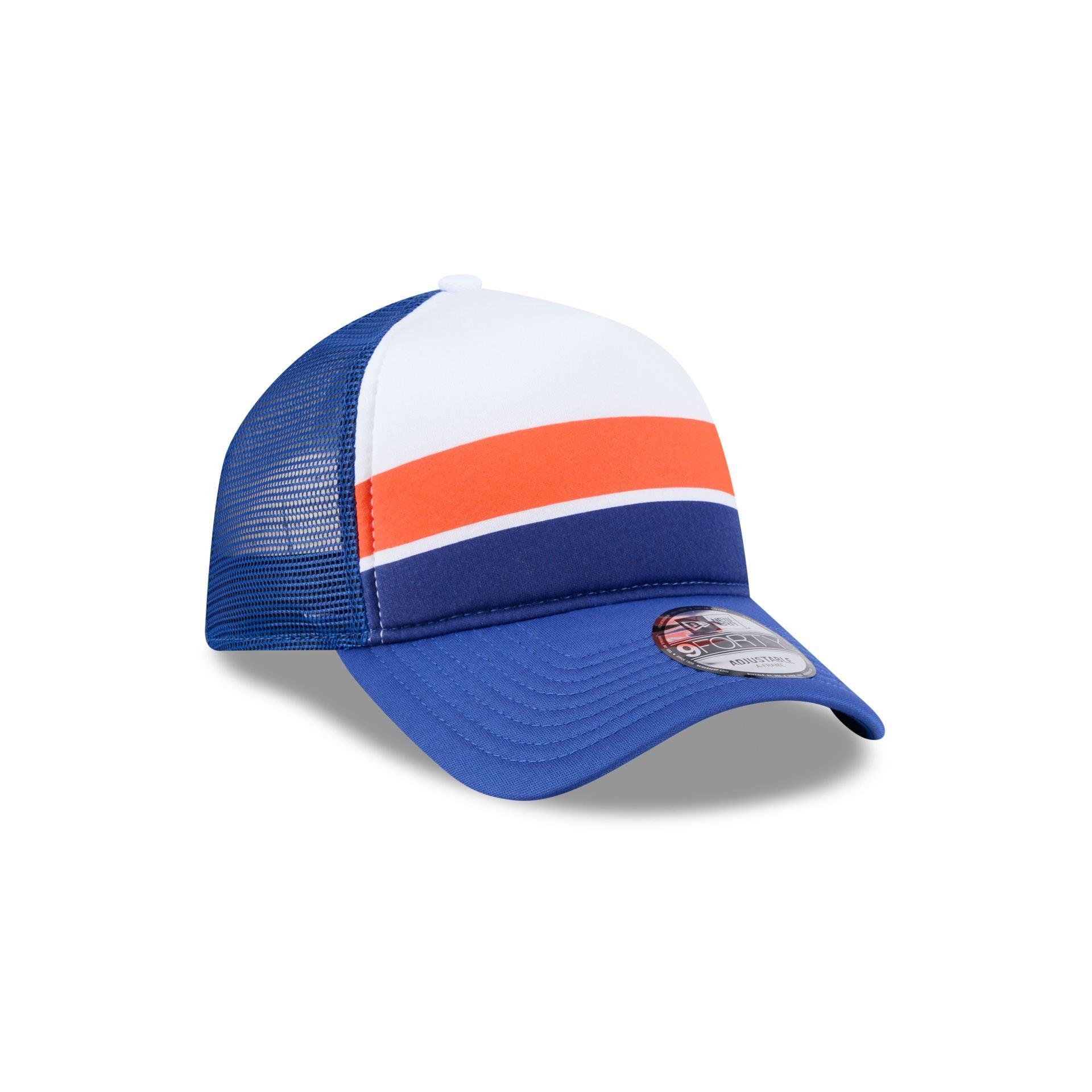 New York Mets Color Block 9FORTY A-Frame Trucker Snapback Hat Male Product Image