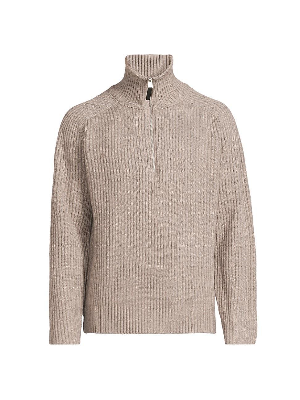 Mens Henry Cashmere Half-Zip Sweater Product Image