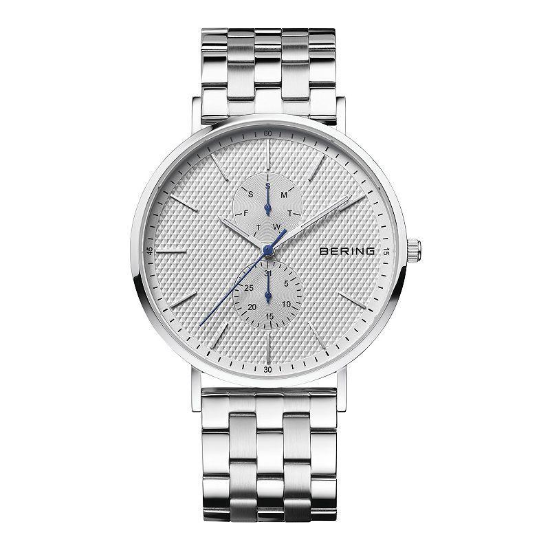 BERING Mens Classic Multifunction Stainless Steel Bracelet Watch, Womens Product Image