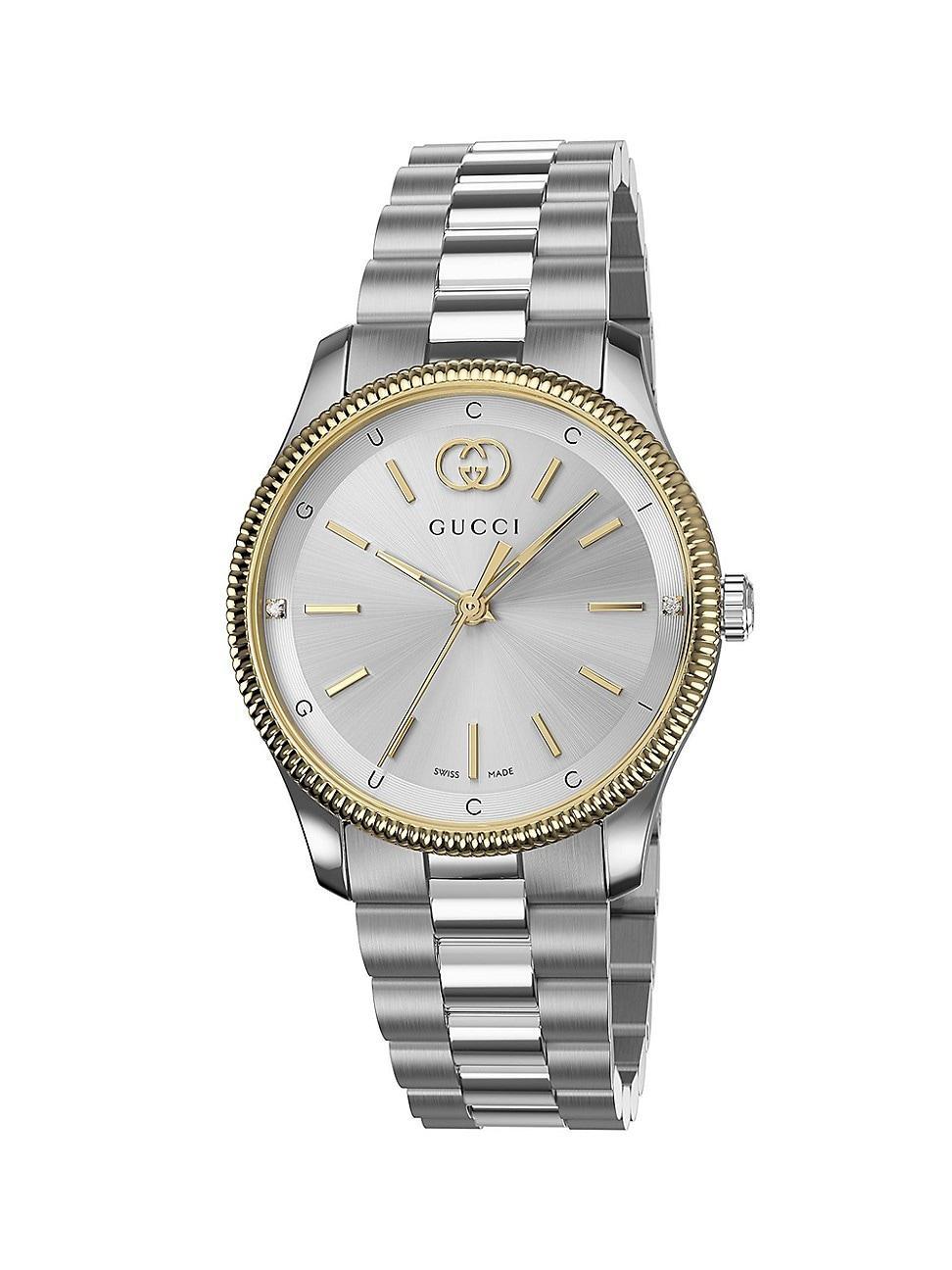 Gucci Womens Swiss G-Timeless Two-Tone Stainless Steel Bracelet Watch 29mm Product Image