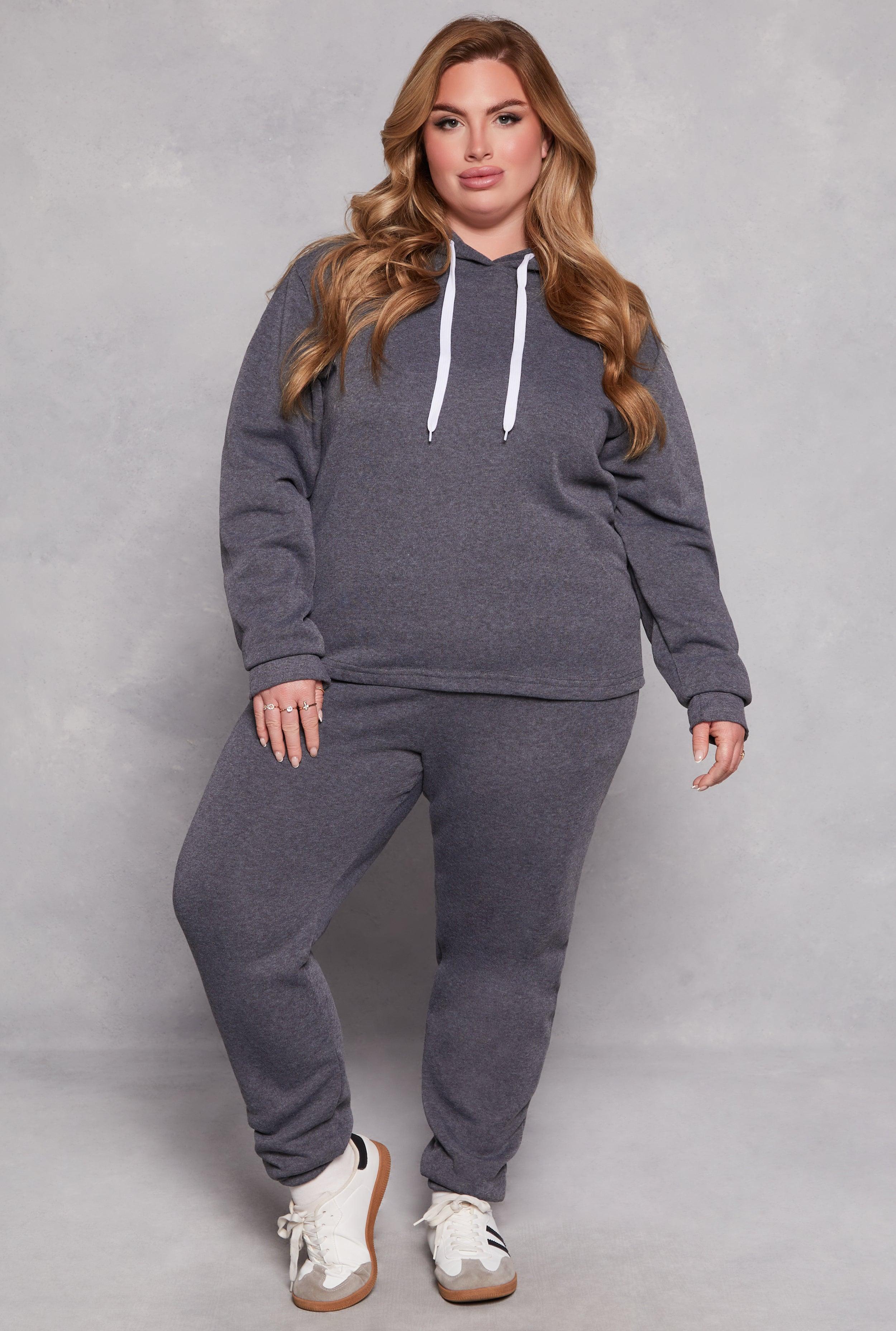 Womens Plus Size Fleece High Waisted Sweatpants Product Image