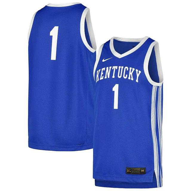 Mens Nike #1 Royal Kentucky Wildcats Replica Jersey Product Image