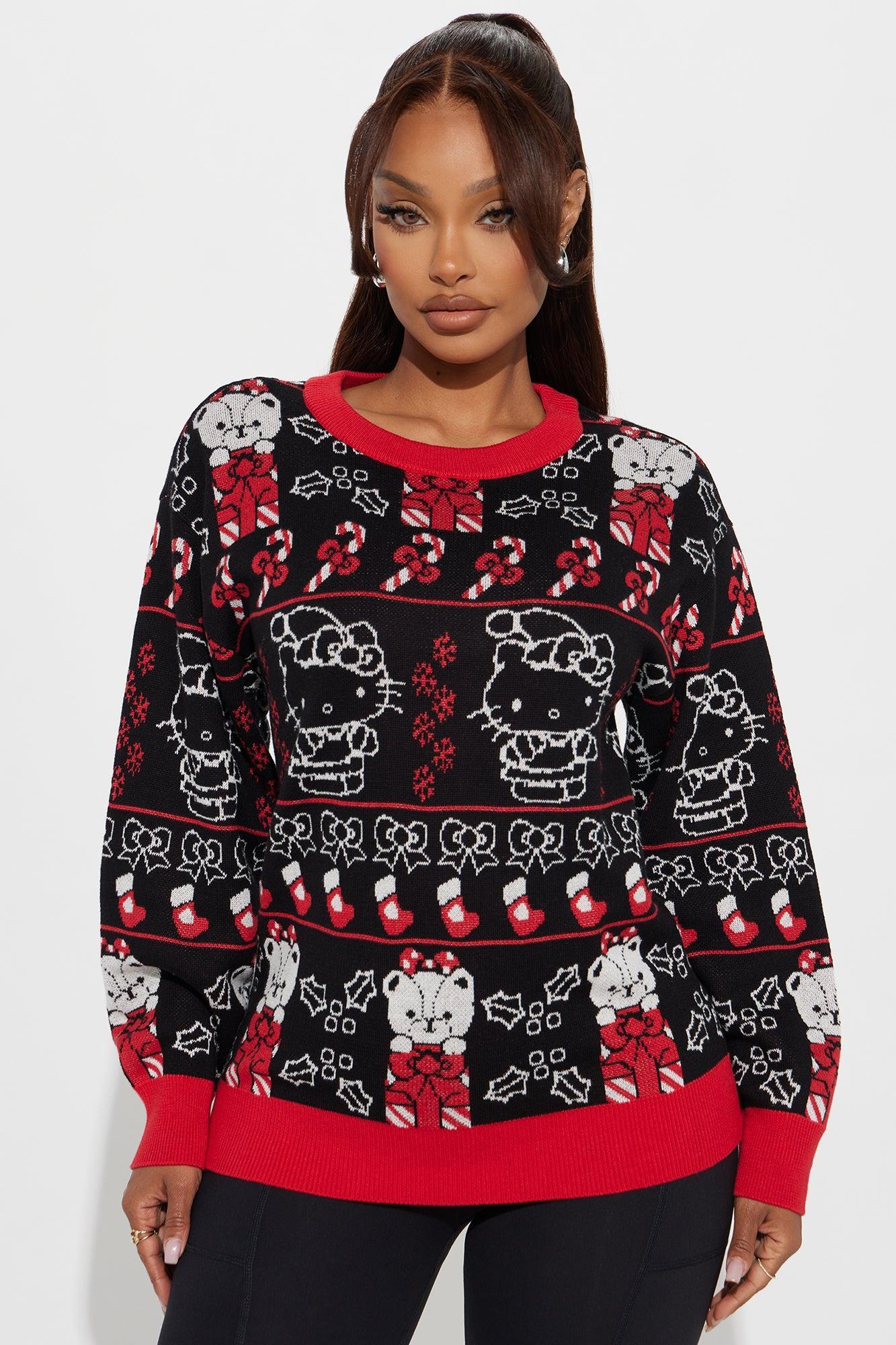 Hello Kitty Christmas Sweater - Black/combo Product Image