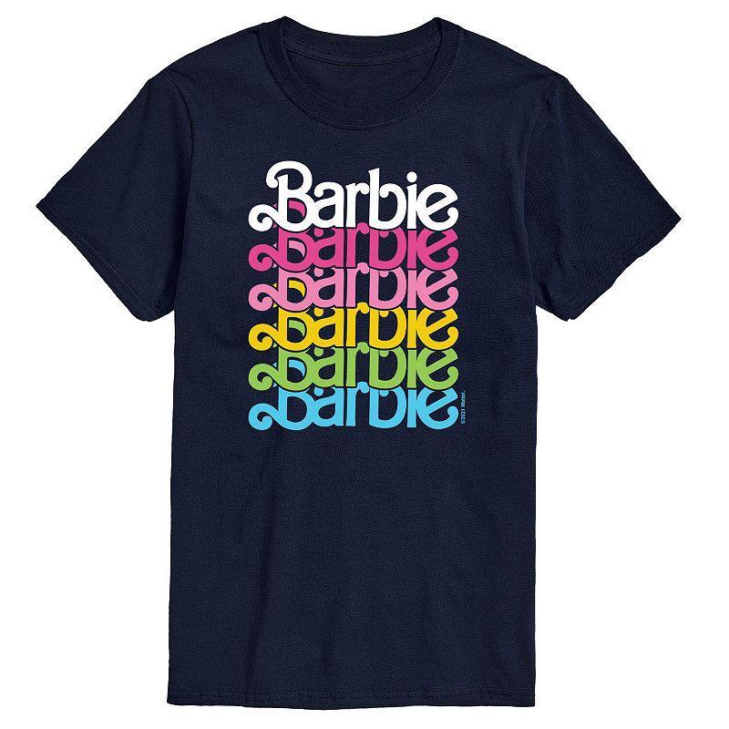 Mens Barbie Logo Rainbow Graphic Tee Blue Product Image