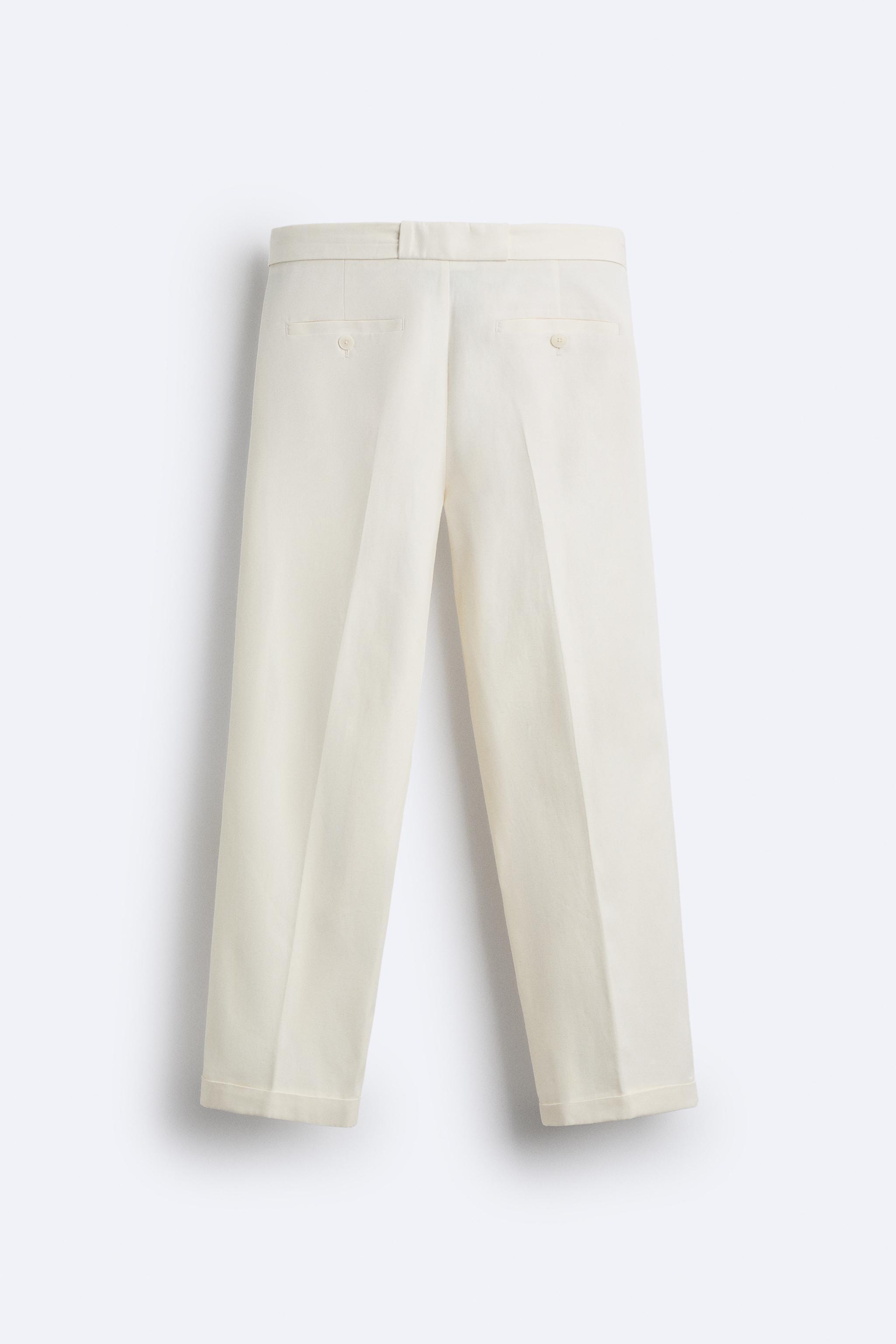 BELTED COTTON - LINEN PANTS Product Image