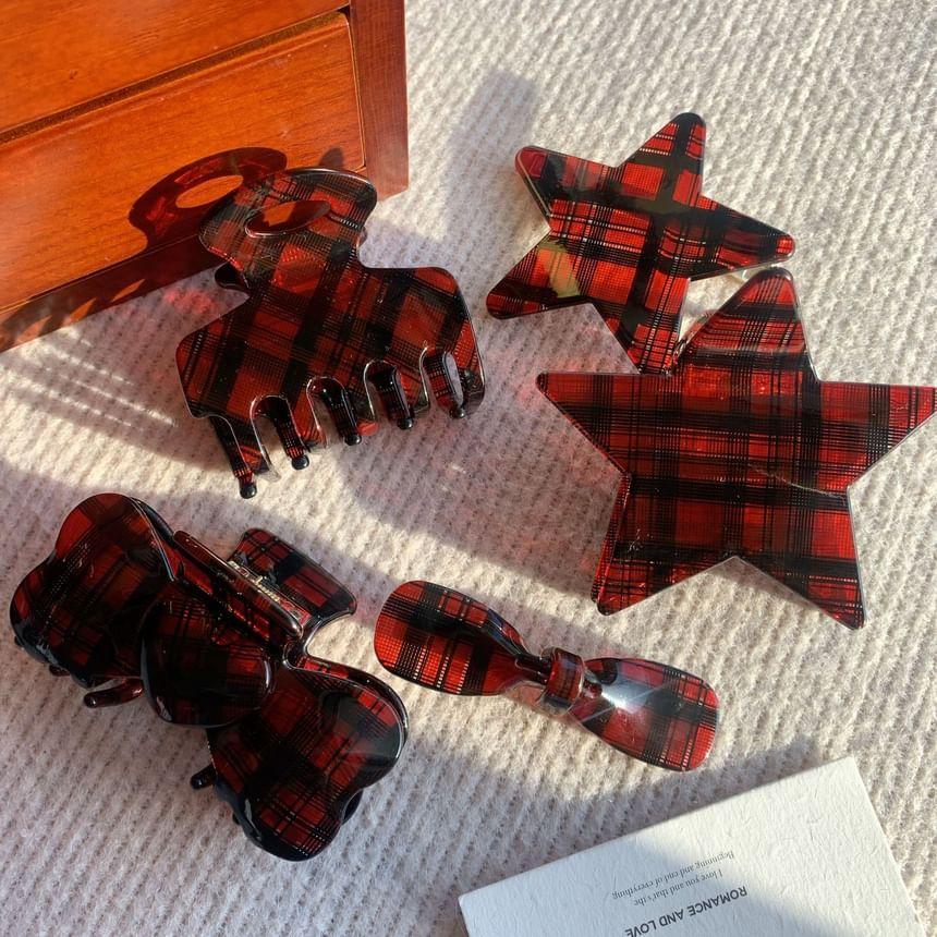 Plaid Hair Claw / Hair Clip Product Image