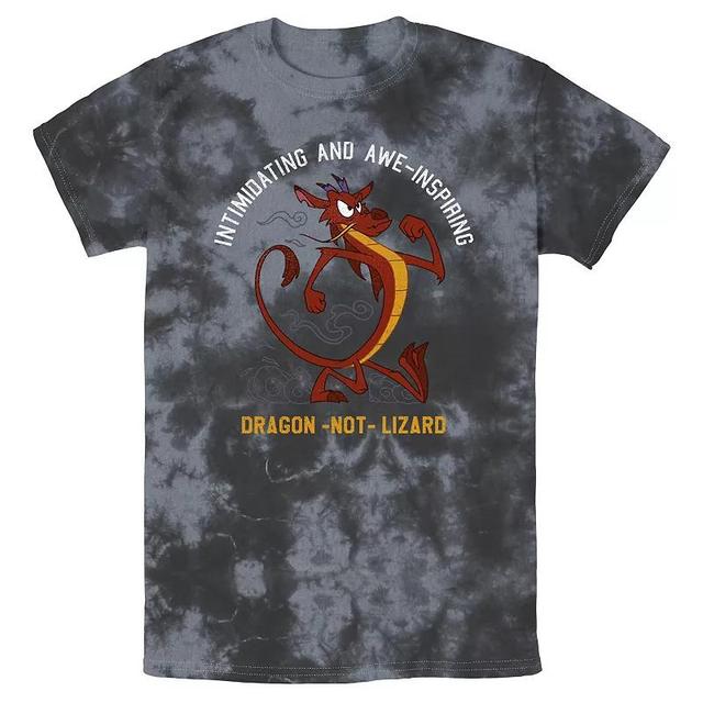 Mens Disney Mulan Mushu Dragon Not Lizard Portrait Bomabrd Wash Tee Black Grey Product Image