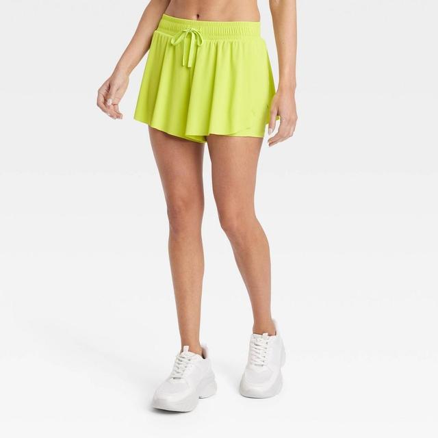 Womens Double Layer Run Shorts 2.5 - JoyLab Yellow XS Product Image