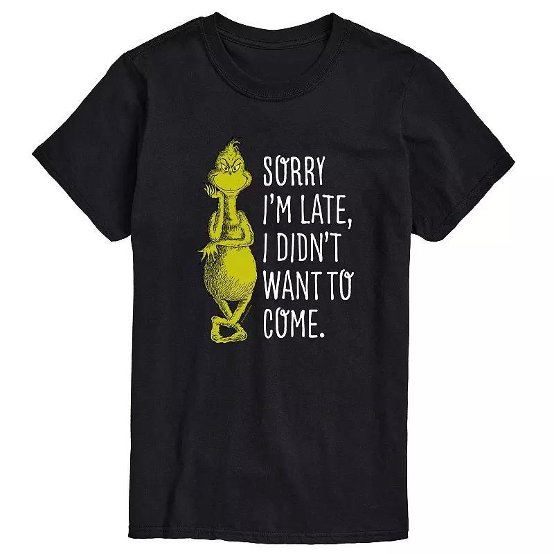 Big & Tall Dr. Seuss Grinch Sorry Im Late Graphic Tee, Mens Product Image