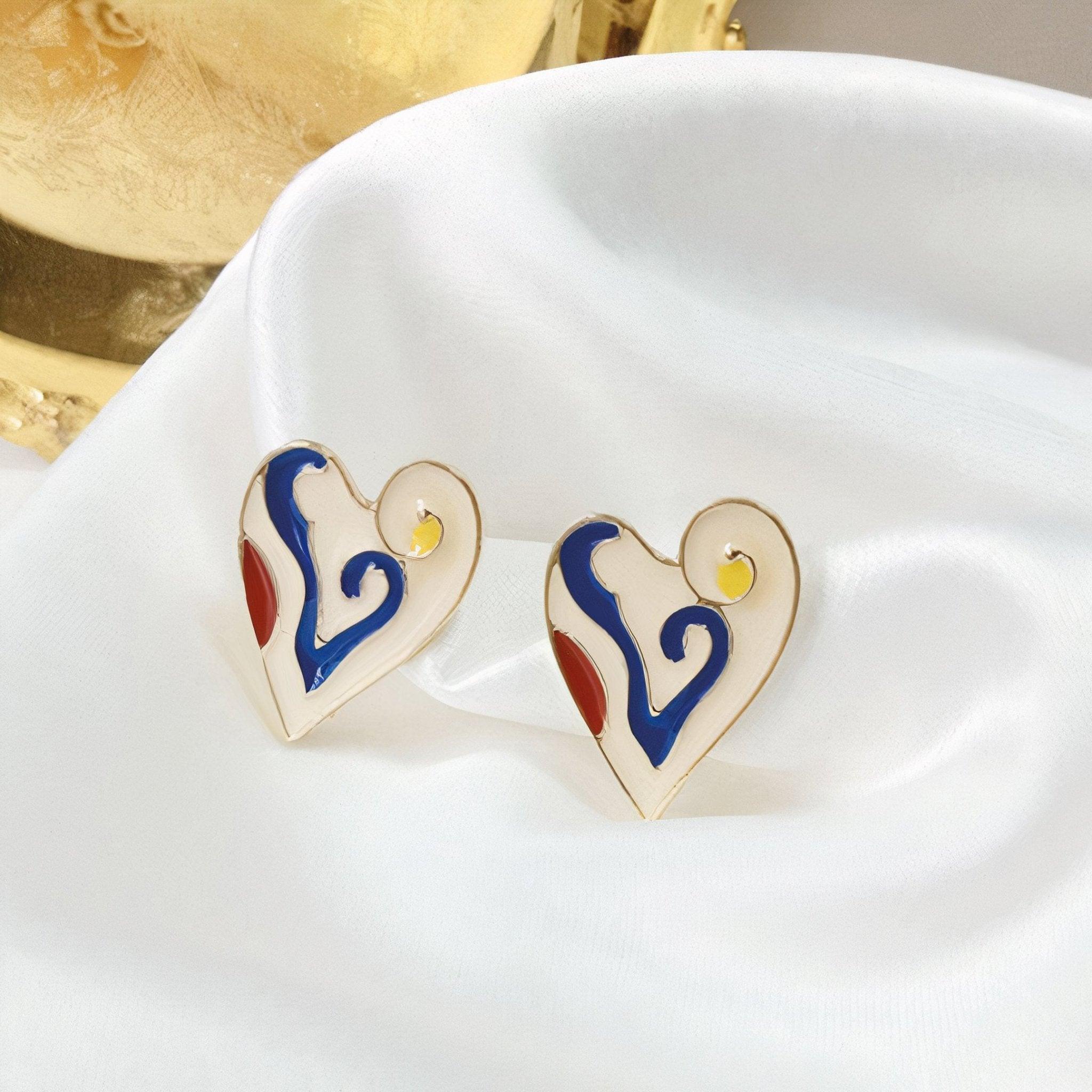 CB Heart Stud Earrings Product Image