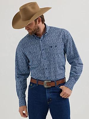 Wrangler® George Strait™ Long Sleeve Button Down Two Pocket Shirt | Men's SHIRTS | Wrangler® Product Image