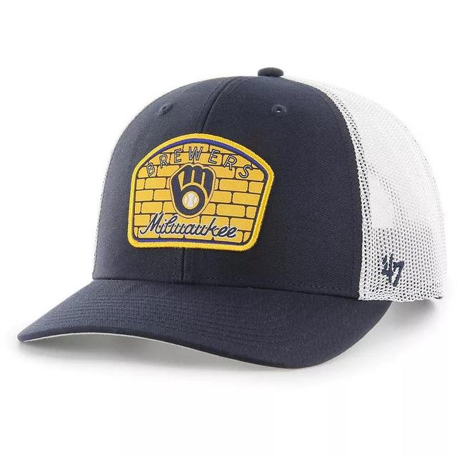 Mens 47 Milwaukee Brewers Retro Region Patch Trucker Adjustable Hat, Blue Product Image