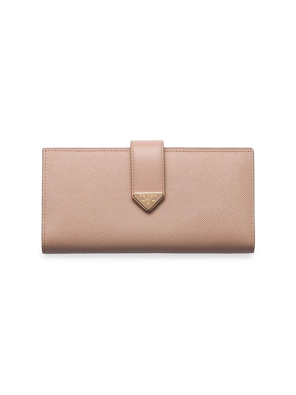 Womens Large Saffiano and Leather Wallet Product Image