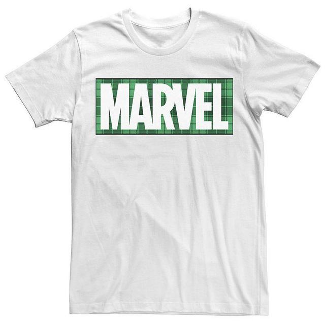 Mens Marvel Comics St. Patricks Day Plaid Logo Tee Product Image