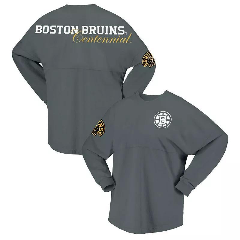 Womens Fanatics Branded Gray Boston Bruins 100th Anniversary Spirit Jersey T-Shirt Product Image