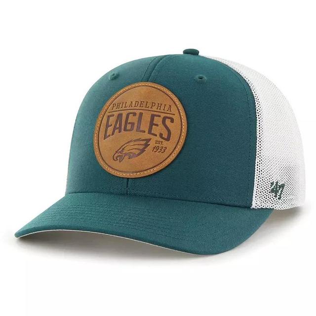 Mens 47 Brand Green Philadelphia Eagles Leather Head Flex Hat Product Image