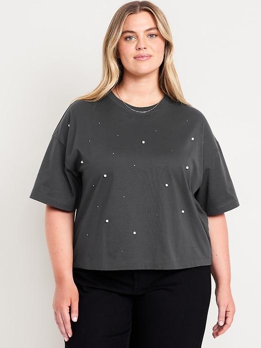 Oversized Crew-Neck Embellished T-Shirt Product Image