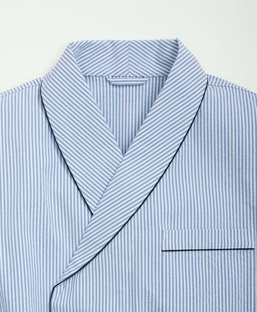 Stretch Cotton Seersucker Striped Robe Product Image