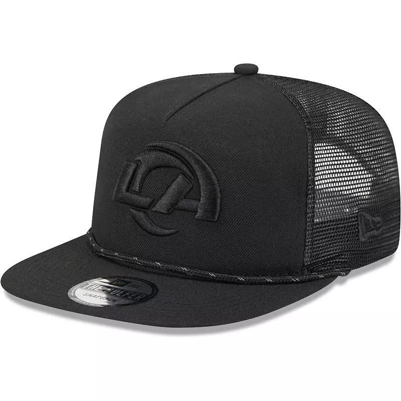 Mens New Era Black Los Angeles Rams Illumination Golfer Snapback Trucker Hat Product Image