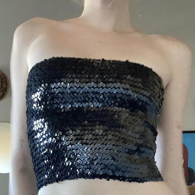 Sequin Plain Crop Tube Top / Mini A-Line Skirt Product Image