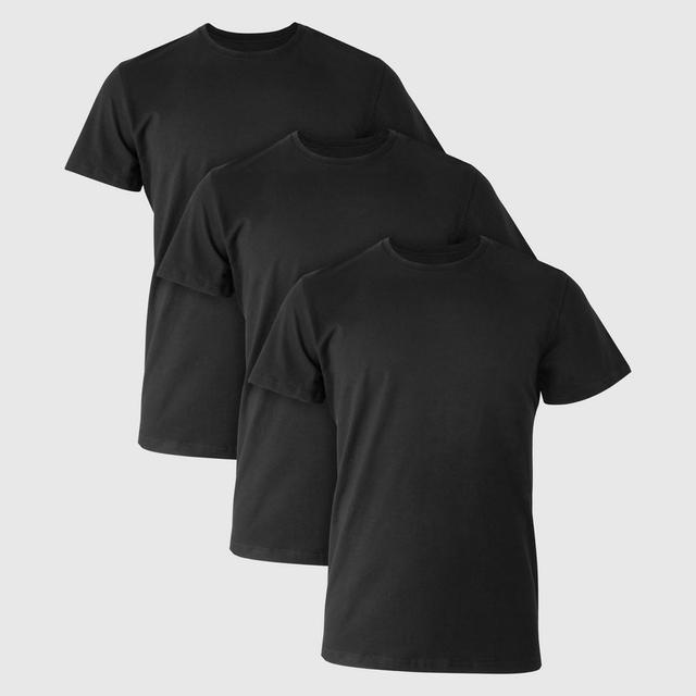 Hanes Premium Black Label Mens 3pk Crewneck Undershirt - Black Product Image