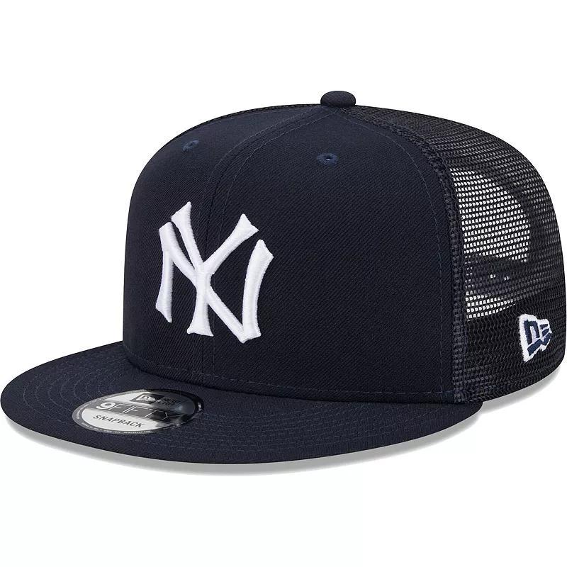 Mens New Era New York Yankees Cooperstown Collection Team Color Trucker 9FIFTY Snapback Hat, Blue Product Image