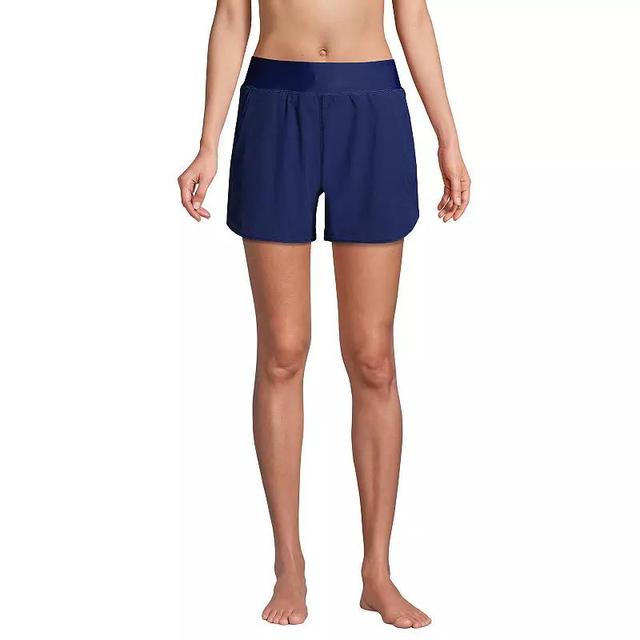 Womens Lands End Curvy Fit 5 Quick Dry Swim Shorts Deep Blue Product Image