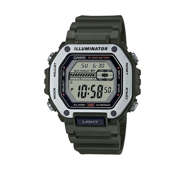 Casio Mens Digital Green Resin Watch 47.2mm, MWD110H-3AV Product Image