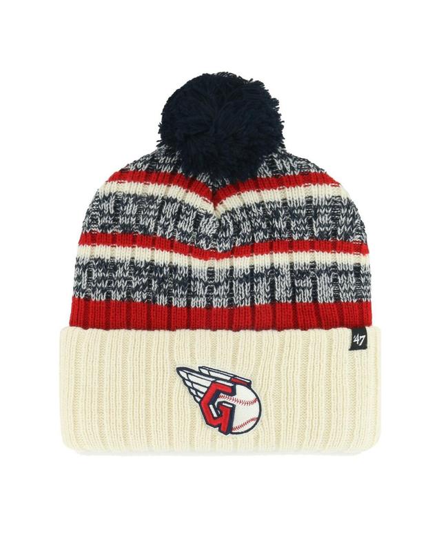 Mens 47 Natural Cleveland Guardians Tavern Cuffed Knit Hat with Pom Product Image