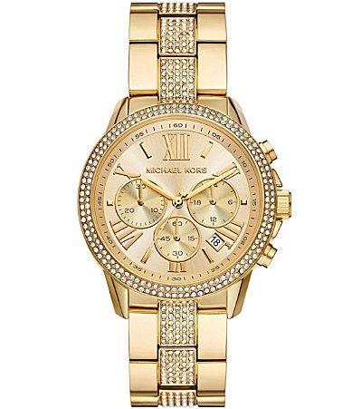 Michael Kors Womens Brynn Quartz Chronograph Gold-Tone Stainless Steel Bracelet Watch Product Image