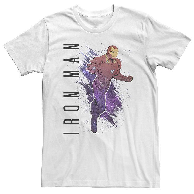 Big & Tall Marvel Avengers Endgame Iron Man Galaxy Painted Tee, Mens Product Image