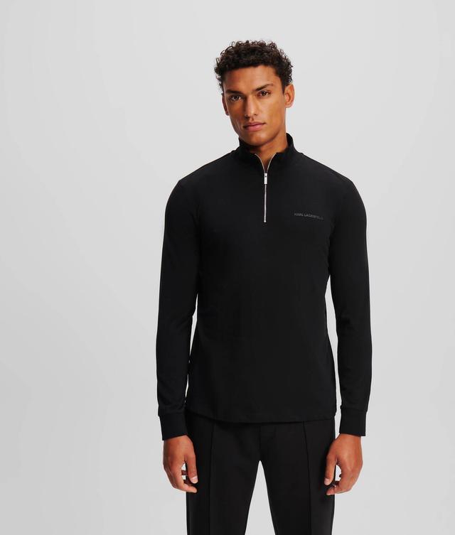 LONG-SLEEVED ZIP POLO SHIRT Product Image