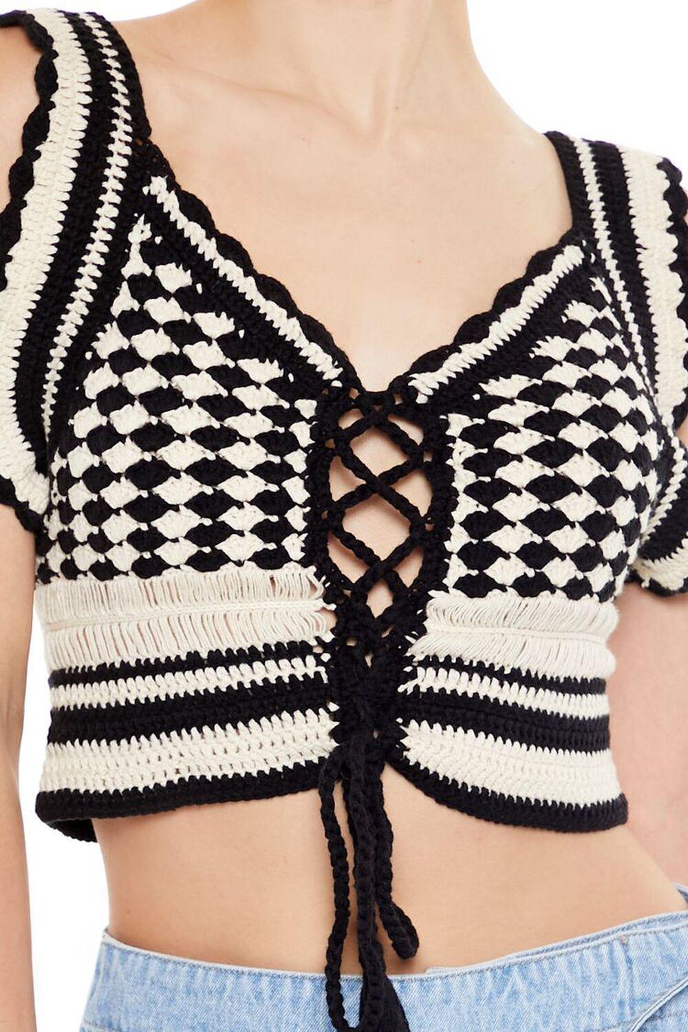 Sweater-Knit Geo Crop Top | Forever 21 Product Image