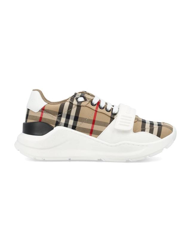 BURBERRY Beige Lace Up Sneakers In Archive Beige Ip Chk Product Image