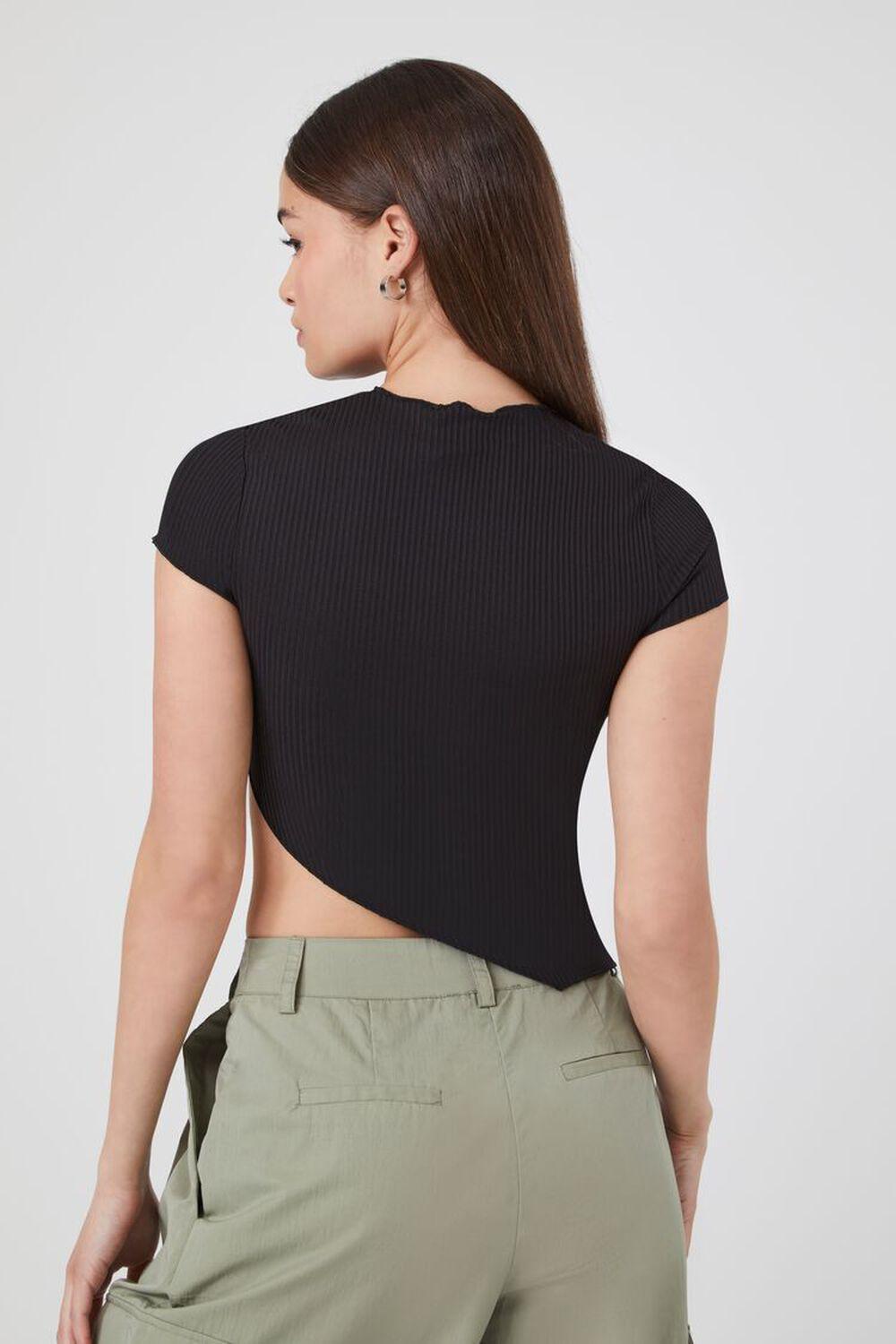 Ribbed Asymmetrical Crop Top | Forever 21 Product Image