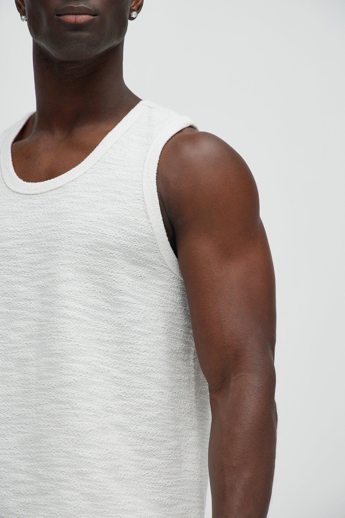 Blaine Textured Relaxed Tank Top - White Product Image