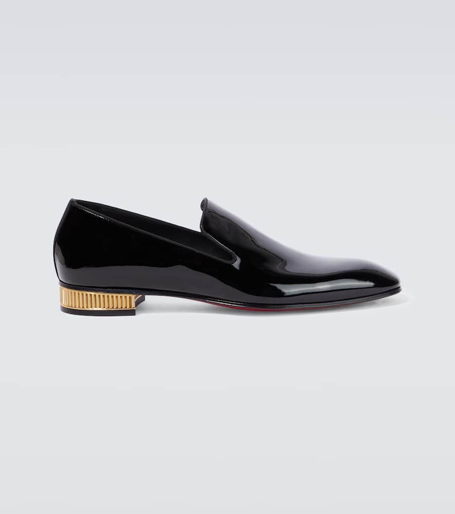 CHRISTIAN LOUBOUTIN Colonnaki Flat Loafers In Black Patent Leather Product Image