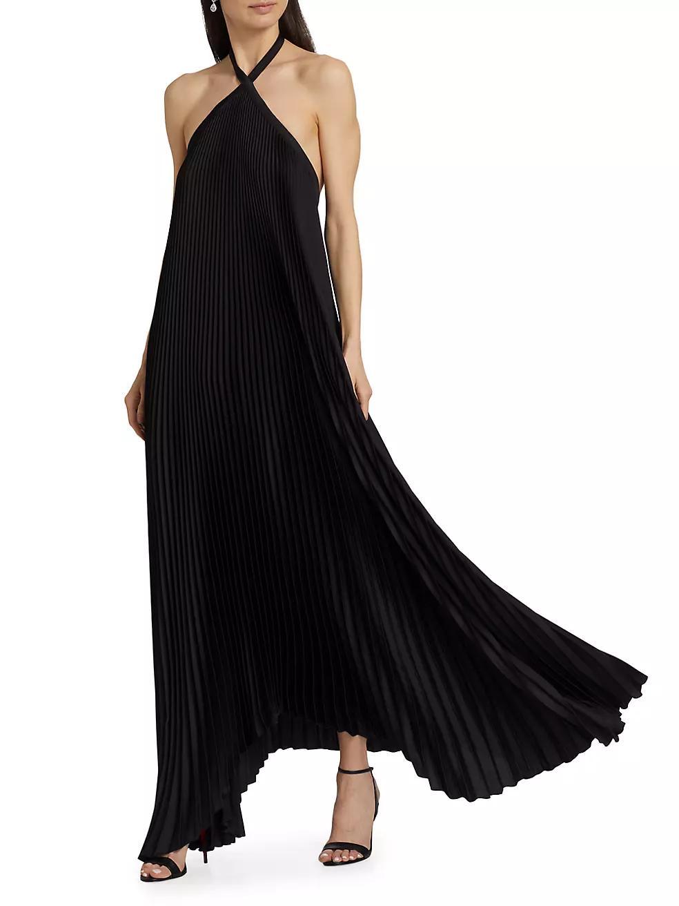 Pleated Halter Gown Product Image