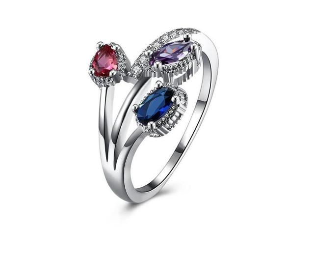 Multicolor Flower Ring for Women with Cubic Zirconia Stones Product Image