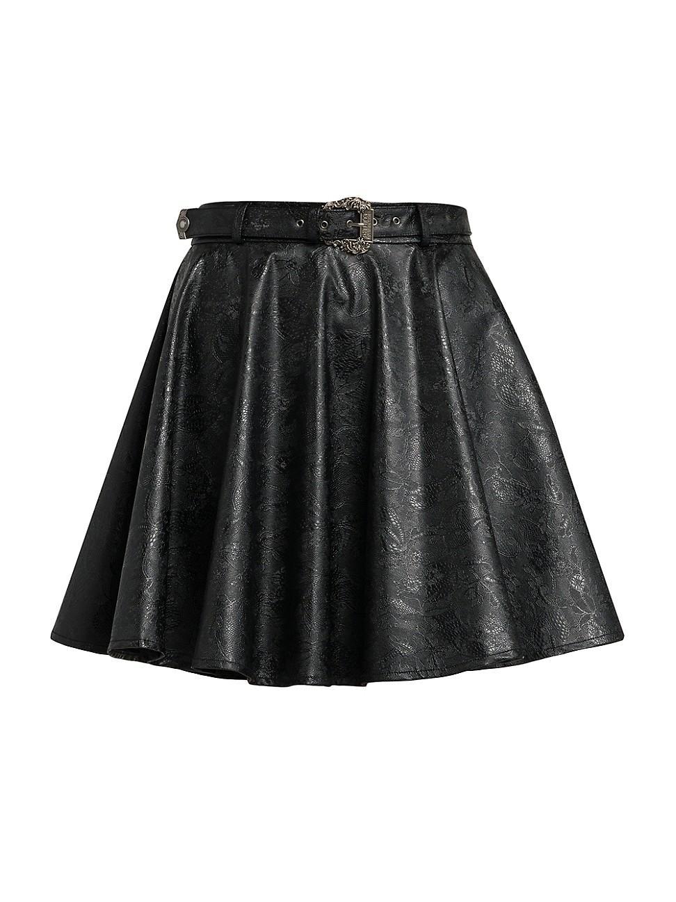 Womens Embossed Faux Leather Skirt Product Image