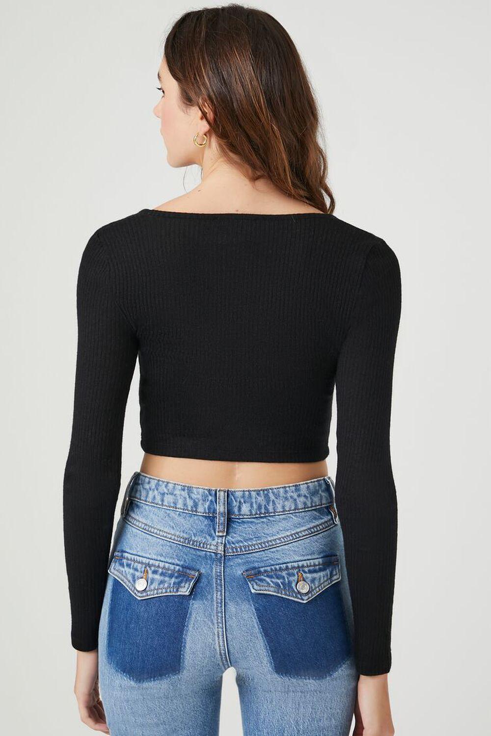 Ruched Rib-Knit Crop Top | Forever 21 Product Image