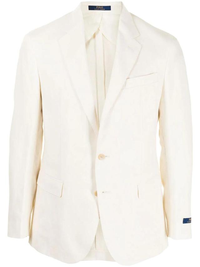 Linen Polo Soft Fit Sport Coat In Cream Product Image