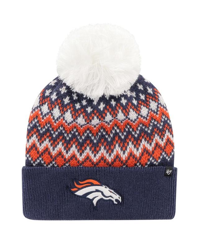 Womens 47 Brand Navy Denver Broncos Elsa Cuffed Knit Hat with Pom Product Image