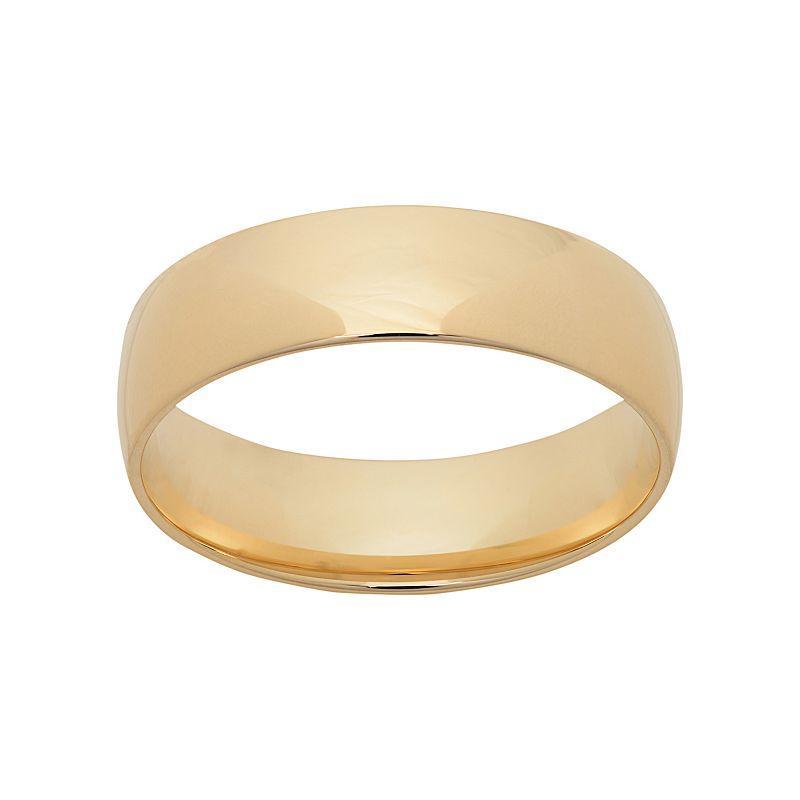 14k Gold Wedding Band - Men, Mens Yellow Product Image