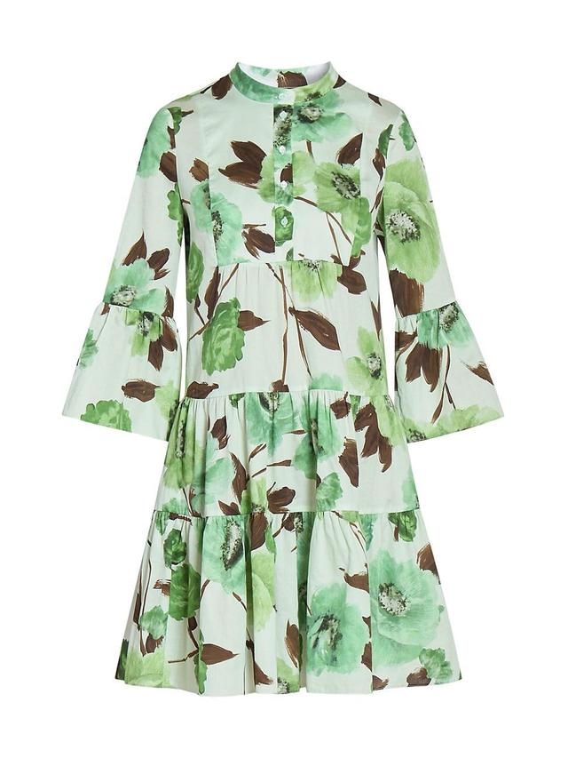 Womens Tiered Floral Cotton Dress Product Image