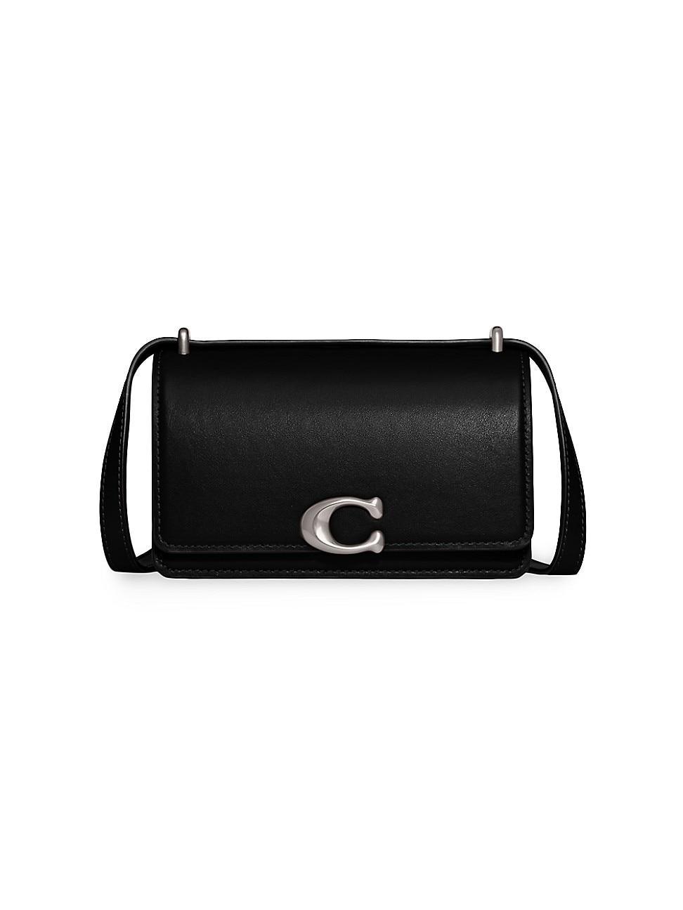 COACH Silver Metal Luxe Refined Calf Leather Bandit Crossbody Bag Product Image