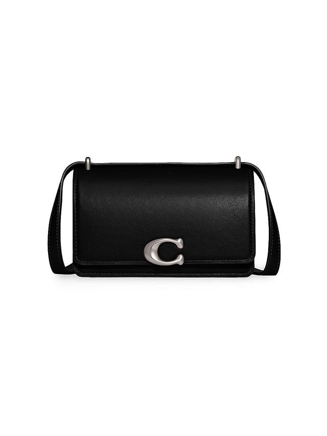 COACH Silver Metal Luxe Refined Calf Leather Bandit Crossbody Bag Product Image